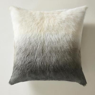 Ombre Fur Pillow 22" | Grey Ombre | Pillows | Z Gallerie | 22"X22" | 100% Goat hair