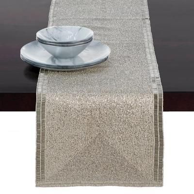 Beaded Runner | Silver | table runner | Z Gallerie | 14"W x 86"H | Glass beads