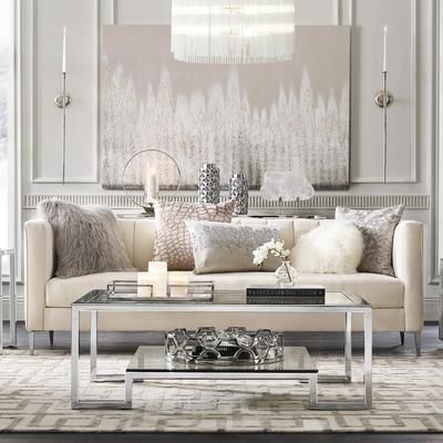 Duplicity Coffee Table | Silver | Coffee Tables | Z Gallerie | 50"W x 36"D x 18"H | Stainless Steel&Glass
