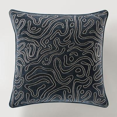 Abelia Pillow 22" | Navy Black | Patterned Pillows | Z Gallerie | 22" X 22" | 100% Polyester