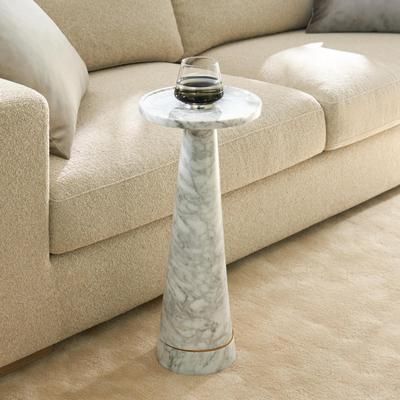 Flare Side Table | White | Side Table | Z Gallerie | 10"W Ã? 10"D Ã? 24.5"H | stainless steel & marble