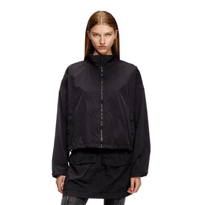 Diesel - Windbreaker in compact nylon - Jackets - Woman - Black