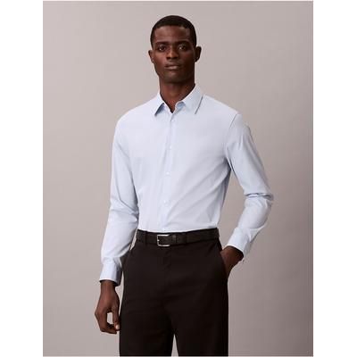 Calvin Klein Men's Supima Stretch Cotton Slim Shirt in Niagara Mist 96% Supima Cotton/4% Elastane