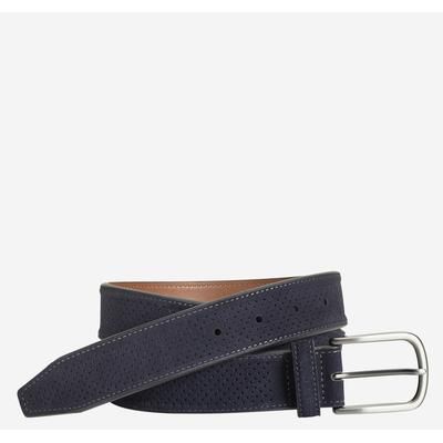 Johnston & Murphy Men's Perfed Suede Belt - Navy - Size 42