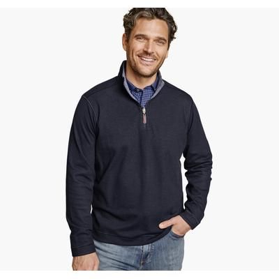 Johnston & Murphy Men's Icon Reversible Solid Quarter-Zip - Navy/Storm - Size M - NA