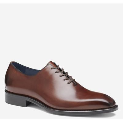 Johnston & Murphy Men's Larson Plain Toe Lace-Up Dress Shoe - Mahogany Italian Calfskin - Size 10.5 - M