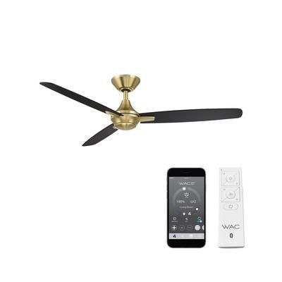Wac lighting Smart Fans Blitzen 54in Indoor or Outdoor Smart Home Ceiling Fan - Soft Brass/Matte Black