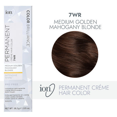 Ion 7WR Medium Golden Mahogany Blonde Permanent Creme Hair Color 2.05 Fl Oz