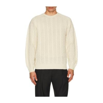 Beams Plus Crew Cable 5G in Cream. - size L (also in S, XL)
