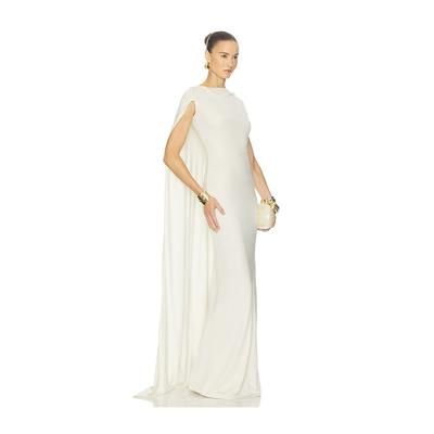 Helsa The Alva Caped Jersey Dress in Ivory. - size XS (also in XXS, S, M, L)