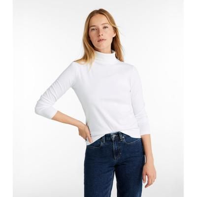 Women's Pima Cotton Turtleneck, Long-Sleeve White Large, Supima Cotton Pima L. L.Bean