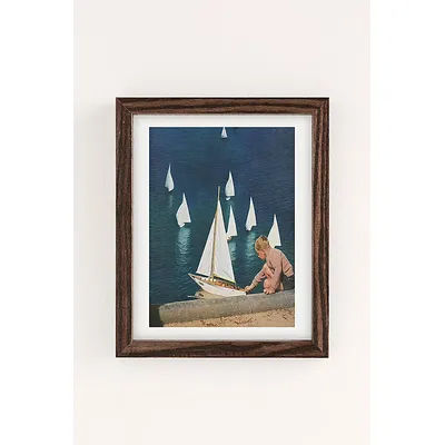 Sarah Eisenlohr Harbor Art Print in Walnut Wood Frame at Urban Outfitters