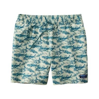Men's Vacationland Stretch Swim Trunks, Print, 6" Lightest Mint Fish XXL, Polyester/Elasterell-P L. L.Bean