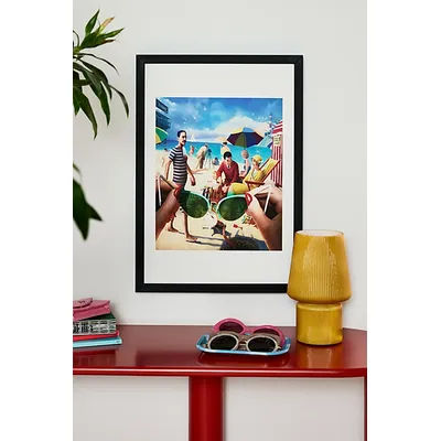 The Jeff Illustration Co. Under the Boardwalk Art Print in Black Matte Frame at Urban Outfitters
