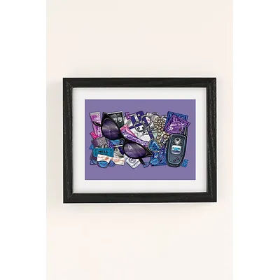 jennyalamode Trompe L'oeil Purple Y2K Art Print in Black Wood Frame at Urban Outfitters