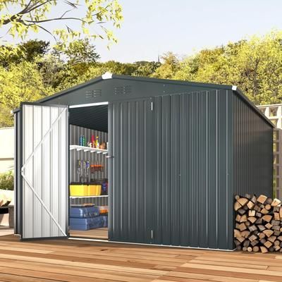 AECOJOY Shed 10'x10' Storage Sheds one_size | 16322DG-LS02