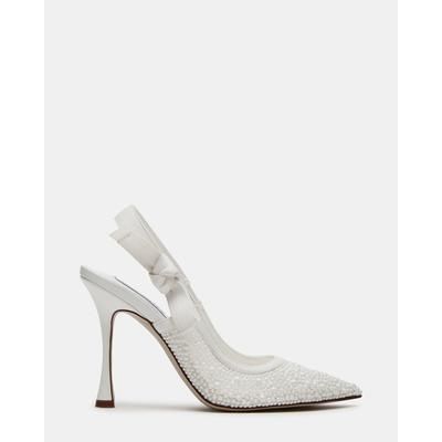 Steve Madden Women's Bri Pearl Pointed Toe Heels - White Lace - Size 5.5 - Synthetic