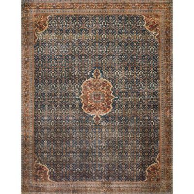 Layla Cobalt Blue/Spice 5 ft. x 7 ft. 6 in. Distressed Bohemian Printed Area Rug