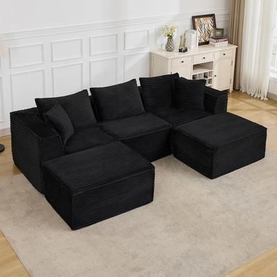 Garvee 107in Modular Sectional Sofa Modern Cloud Sectional Couch with Deep Seat U-Shape Boneless Couch with Chaise for Living Room Apartments Bedroom