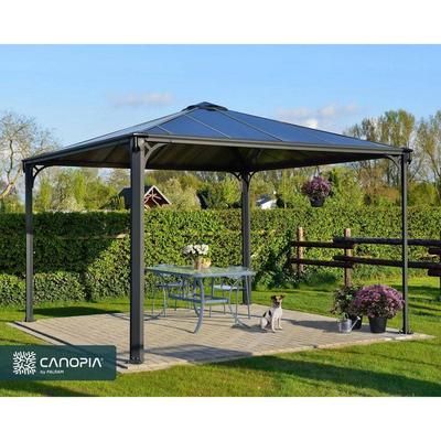 Palermo 12 ft. x 12 ft. Gray/Bronze Outdoor Hard Top Gazebo
