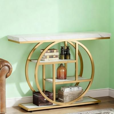 Blisstyle 41.3 Inch Console Table Sofa Table Entryway Console Table Narrow Wood Accent Tables Farmhouse Long Console Tables Decor for Entryway Living