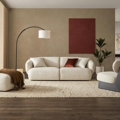 White Boucle Sofa | Auburn by Castlery