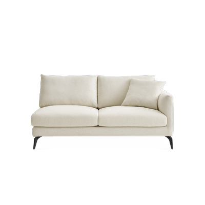 Lena Right Facing 2 Seater Sofa, Cream, Matte Black Legs, Spill-Resistant, Removable Covers for Women
