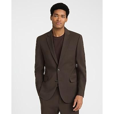 Express Men's Extra Slim Wool-Blend Washable Modern Tech Suit Jacket in Brown 41
