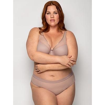 Curvy Couture Sheer Mesh High-Leg Brief Panty, Beige, L - Women's Panties - Victoria's Secret