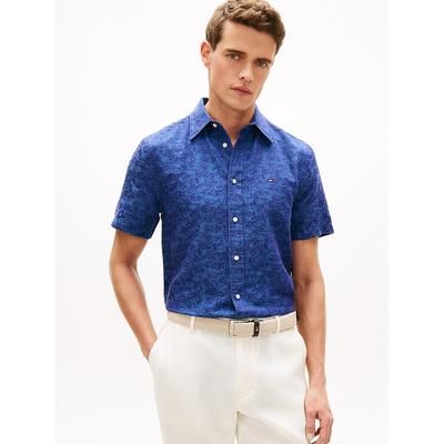 Tommy Hilfiger Men's Palm Print Jacquard Shirt - Navy - S