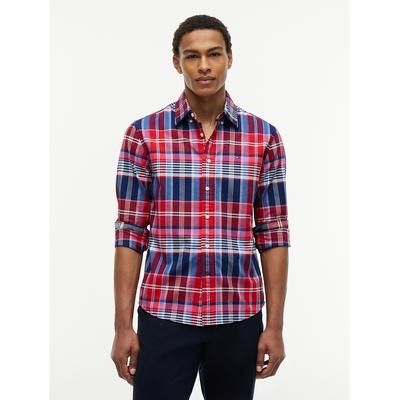 Tommy Hilfiger Men's Regular Fit Plaid Oxford Shirt - Primary Red - XS