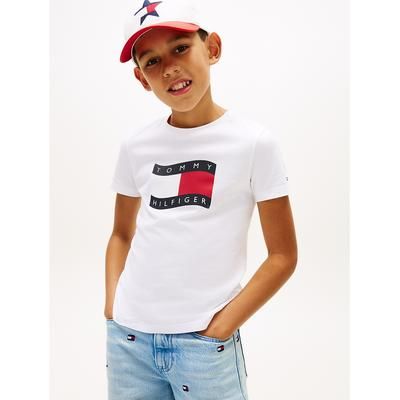 Tommy Hilfiger Boys' Kids' Wavy Flag T-Shirt - White - 16