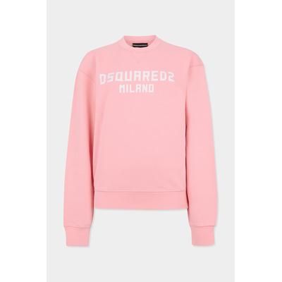 D2 - Dsquared2 Milano Just Right Fit Crewneck, Woman, Pink, Size: L
