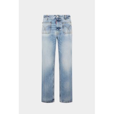 D2 - Light Diagonale Wash Sexy 70's Pant, Man, Blue, Size: 44