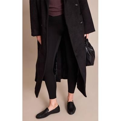 Black PU Ruched Trim Boat Loafer