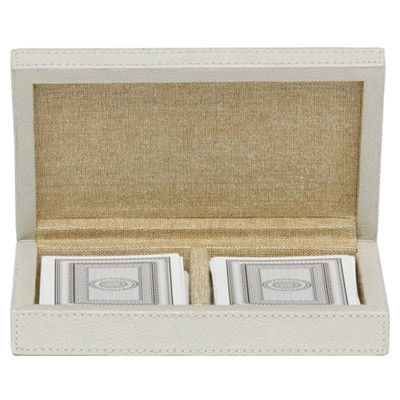 Pigeon and Poodle Lecco Modern Classic Light Gray Leather Card Game Box