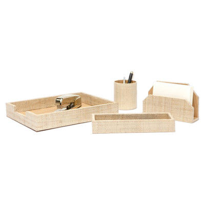 Pigeon and Poodle Koba Coastal Bagor Natural Grass Office Accessory - Set of 4