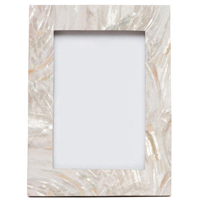 Pigeon And Poodle Aurora Coastal Beach Cream Kabibe Shell Picture Frame - 4x6