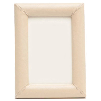 Pigeon And Poodle Eton Modern Classic Cream Leather Picture Frame - 4x6