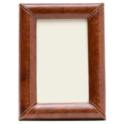 Pigeon And Poodle Eton Modern Classic Tobacco Leather Picture Frame - 4x6