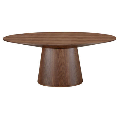 Braydon Modern Classic Brown Walnut Wood Oval Dining Table - 71"