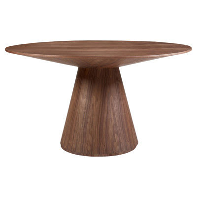Braydon Rustic Lodge Dark Brown Walnut Wood Round Dining Table - Large - 54"W