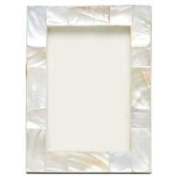 Pigeon And Poodle Lesina Regency White Kabibe Shell Picture Frame - 4x6