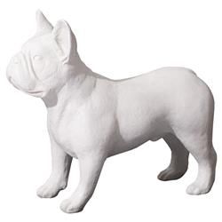 Xiomara Modern White Resin French Bulldog Outdoor Life Size Statue