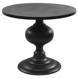 Arjun French Country Black Aluminum Round Bistro Dining Table - 35"W
