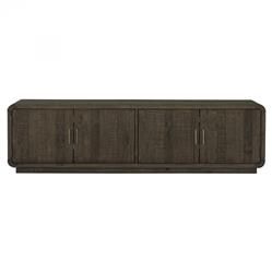Tinley Rustic Lodge Brown Pine Wood 4 Door Media Cabinet