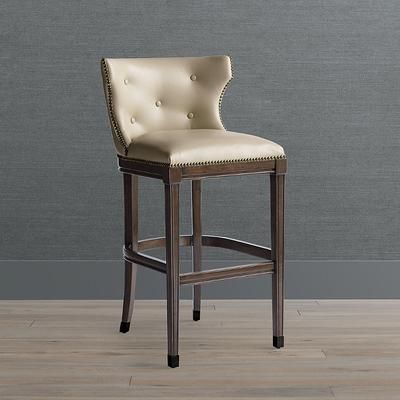 Monaco Bar & Counter Stool - 26" Counter Height, Brownstone Counter Stool, Brownstone/Chestnut Leather Counter Stool, Individual - Frontgate