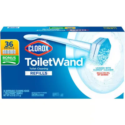Clorox ToiletWand Toilet Bowl Cleaner Kit, 1 ToiletWand + 36 Refills