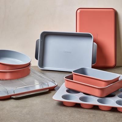 11 Piece Bakeware Set In Perracotta | Non-Stick, Non-Toxic, Easy To Clean, Scratch Resistant Ceramic Bakeware | Oven Safe & Durable | Caraway