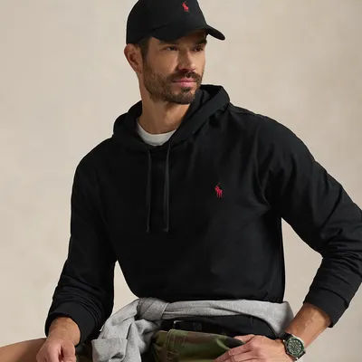 Ralph Lauren Jersey Hooded T-Shirt in Polo Black - Size 3X Big